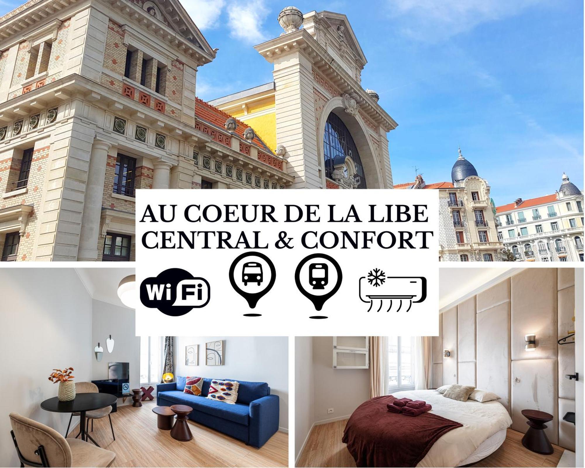 Au Coeur De La Libe - Ac - Central - Pres Tram Et Supermarches - Lit Xxl Nice Luaran gambar